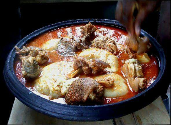 Fufu and Goat Meat Light Soup