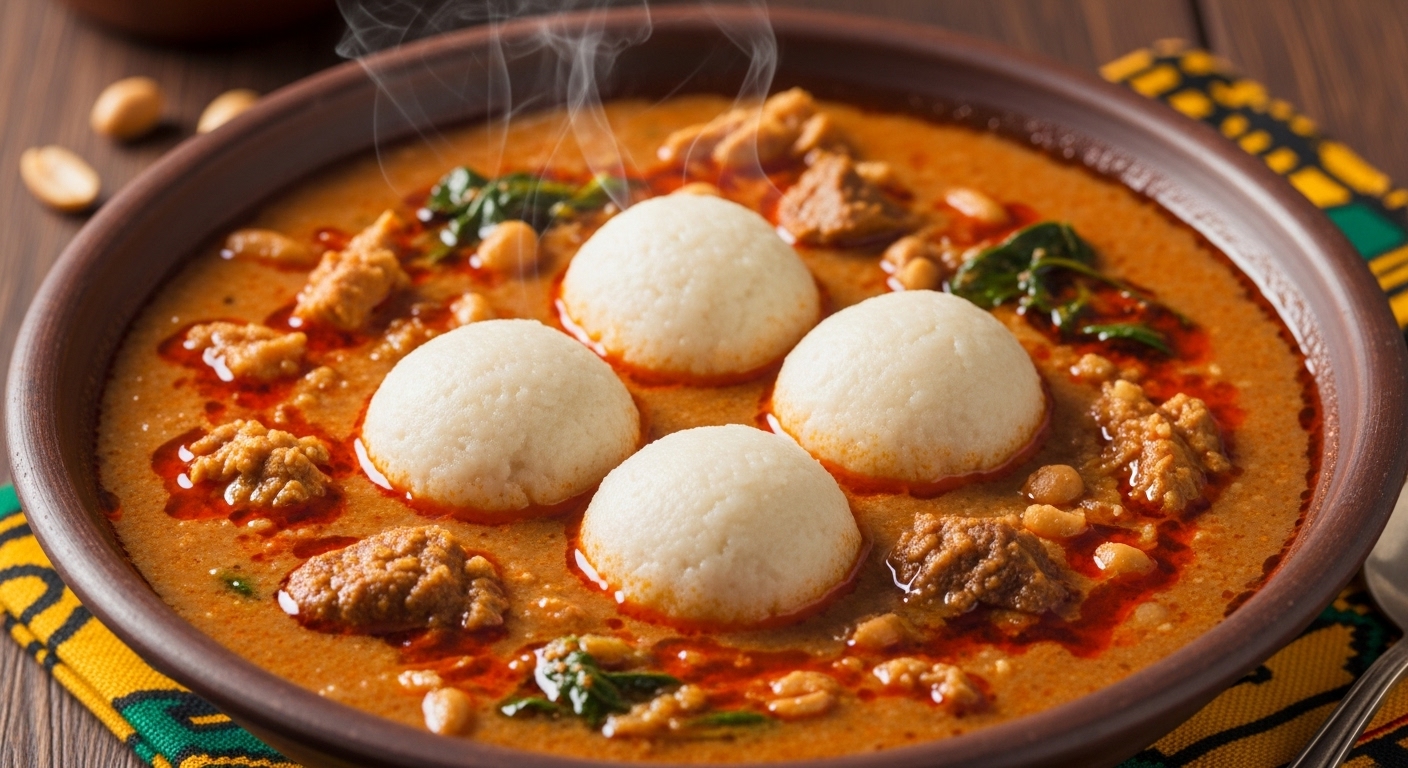 RICE BALLS AND GROUNDNUT SOUP