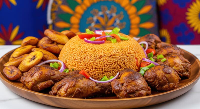 JOLOF RICE AND FRIED CHICKEN